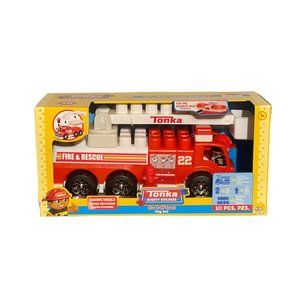 Tonka Mighty Builders Lights 'N Sounds Fire Tuff Truck Play Set - 10 pcs New